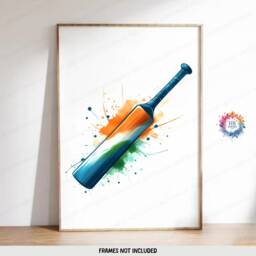 Personalised Cricket Print Set - 3 Posters - Boys Bedroom Decor Kids Room Wall Art Indian Themed Cricketer Artwork Custom Teen Gifts - thumbnail 3