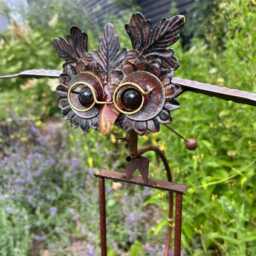 Flying Rocking Balancing Wise Owl Bird Rocker Garden Ornament Decoration Stake - thumbnail 3