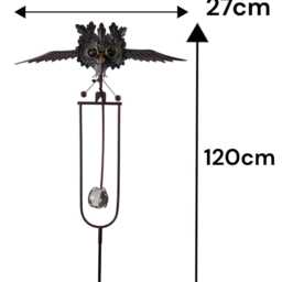 Flying Rocking Balancing Wise Owl Bird Rocker Garden Ornament Decoration Stake - thumbnail 2