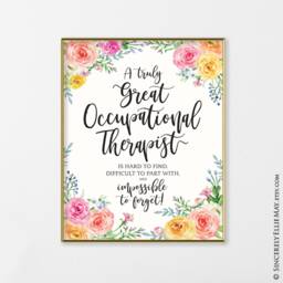 Occupational Therapy Gifts - Therapists Appreciation Wall Art Printable, A Truly Great Therapist Is Hard To Find 40343 - thumbnail 2