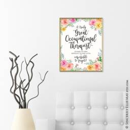 Occupational Therapy Gifts - Therapists Appreciation Wall Art Printable, A Truly Great Therapist Is Hard To Find 40343 - thumbnail 3