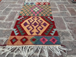 4x6 Modern Afghan Wool Kilim Rug - Hand-Knotted Tribal Flatweave Vibrant Geometric Carpet For Studio Or Living Space Gift Idea - thumbnail 1