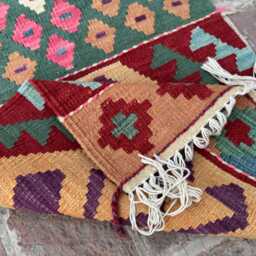 4x6 Modern Afghan Wool Kilim Rug - Hand-Knotted Tribal Flatweave Vibrant Geometric Carpet For Studio Or Living Space Gift Idea - thumbnail 4