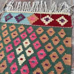 4x6 Modern Afghan Wool Kilim Rug - Hand-Knotted Tribal Flatweave Vibrant Geometric Carpet For Studio Or Living Space Gift Idea - thumbnail 3