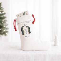 Personalised Christmas Stockings, Penguin Stocking & Sack, Gifts, Family Gift Xmas Bags Stockings Eve Gifts - thumbnail 4