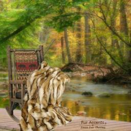 Golden Brown Coyote Stripe Faux Fur Throw Blanket - Minky Lining - thumbnail 2