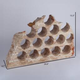 Handmade Travertine Wine Bottle Holder Unique Rack - thumbnail 4