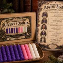 10 Mini Beeswax Advent Candles - thumbnail 2