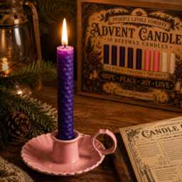 10 Mini Beeswax Advent Candles - thumbnail 3