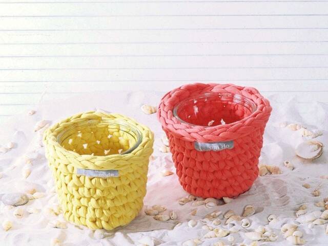 Maritime Tealight Holder Yellow Peach