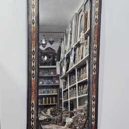 Rectangular Handcrafted Cow Bone Mirror - Unique Traditional Moroccan Piece - thumbnail 2