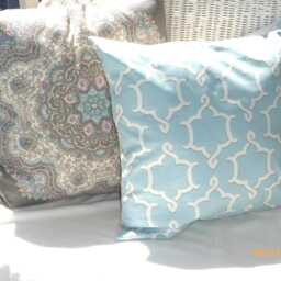 Grey & White Medallion Pillow Cover, Ronnie Gold Designer Fabric - thumbnail 2