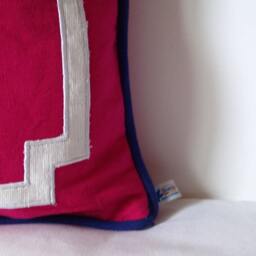 Monogram Embroidered Personalized Modern Lumbar Pillows For Graduation Preppy Room Decor Gift Her - thumbnail 3