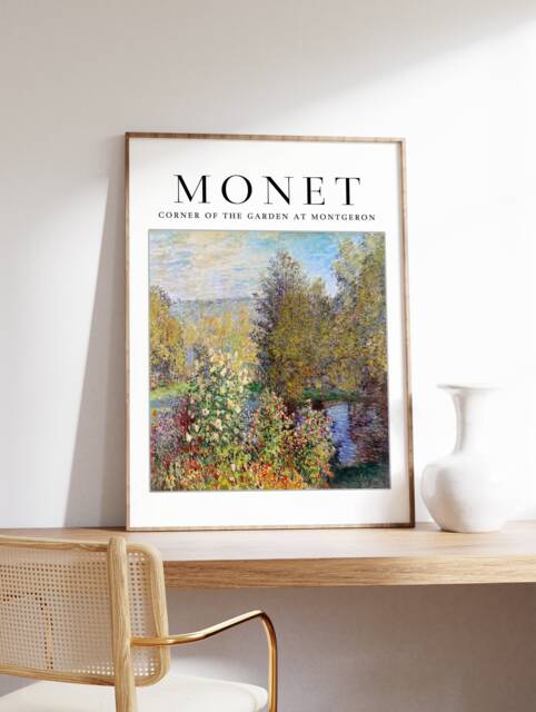 Claude Monet Exhibition Poster, Corner Of The Garden, Art Print, Floral Wall Scenery, Nature, Gift Idea, A1/A2/A3/A4 - image 1