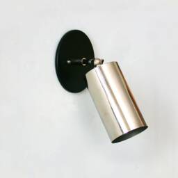 Industrial Nickel & Black Adjustable Sconce Light Vanity Lighting Utility Wall Lamp Mudroom - thumbnail 4