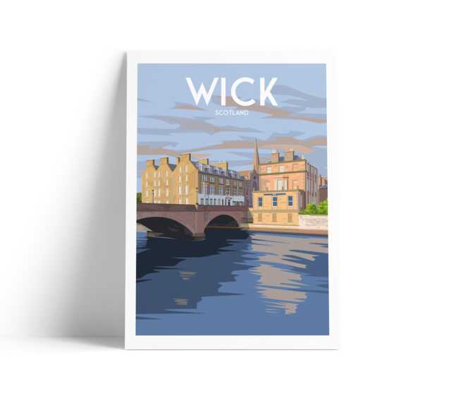 Wick Scotland Travel Poster Caithness Town Art Print - image 1