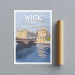 Wick Scotland Travel Poster Caithness Town Art Print - thumbnail 3