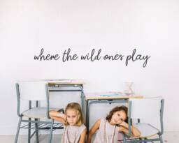 Where The Wild Ones Play Nursery Wall Decor Sticker Kids Playroom Quote Where Art - thumbnail 1