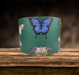 Butterfly Lampshade For Ceiling & Table Lamps, Emerald Green Woodland Drum Light Shade
