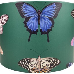 Butterfly Lampshade For Ceiling & Table Lamps, Emerald Green Woodland Drum Light Shade - thumbnail 2