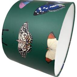 Butterfly Lampshade For Ceiling & Table Lamps, Emerald Green Woodland Drum Light Shade - thumbnail 3
