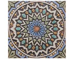 Handmade Ceramic Moroccan Wall Tile, Relief Art Decor, Matt Blue - 30cm/11.8 - thumbnail 1