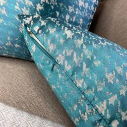 Modern Houndstooth Decorative Designer Pillow Teal Cushion Cover Double Sided Geometric High Quality Handmade - thumbnail 4