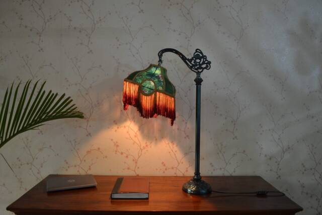 Handmade Secret Garden Lampshade Printed Silk Retro Style - image 1
