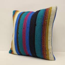 Throw Pillow 18x18 Inches 45x45 cm Turkish Kilim Cover Home Living Design Rustic Deor Sofa 4Kbf-764 - thumbnail 3