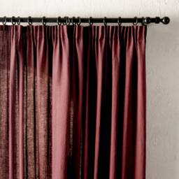 Pleated Linen Curtain Panel, Curtains, Pencil Pleat Window Drapes, Unlined, Privacy, Blackout Panels - thumbnail 3