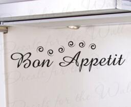 Bon Appetit French Kitchen Dining Room Decorative Vinyl Lettering Quote Wall Decal Art Mural Letters Sticker Graphic Decoration Decor Ki29 - thumbnail 1