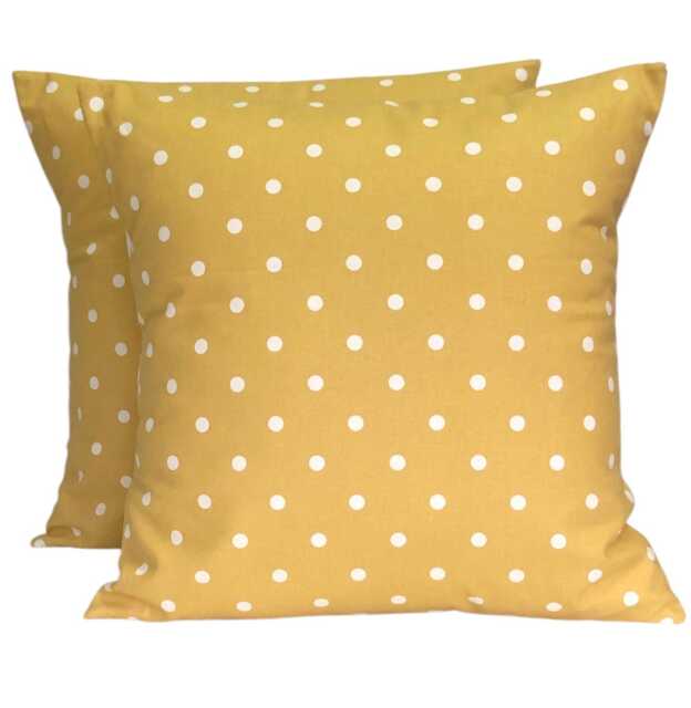 2 X Prestigious Textiles Full Stop Dotty Spotty Ochre Mustard Cushion Covers - image 1