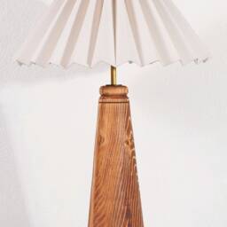 Handcrafted Pleated Wooden Lampshade Asian-Inspired Home Decor - thumbnail 3