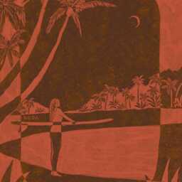 Tropical Surfer Art Print - Surf Girl Palm Tree Wall Decor Boho Beach Illustration - thumbnail 2