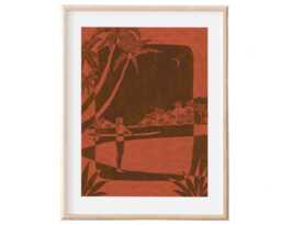 Tropical Surfer Art Print - Surf Girl Palm Tree Wall Decor Boho Beach Illustration - thumbnail 1