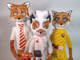 Fantastic Mr Fox Art Dolls Set Of 3 - Ooak Handmade Figures Collectible Movie Character Sculptures