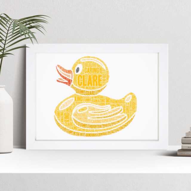 Personalised Rubber Duck Word Art Print - Custom Gift - image 1