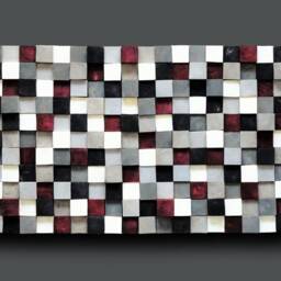 Modern Wood Wall Art, 100% Hand Painted Pine Squares, Simple Wooden Art, Rustic Hanging, Shades Of Gray, White, Black, Burgundy - thumbnail 2