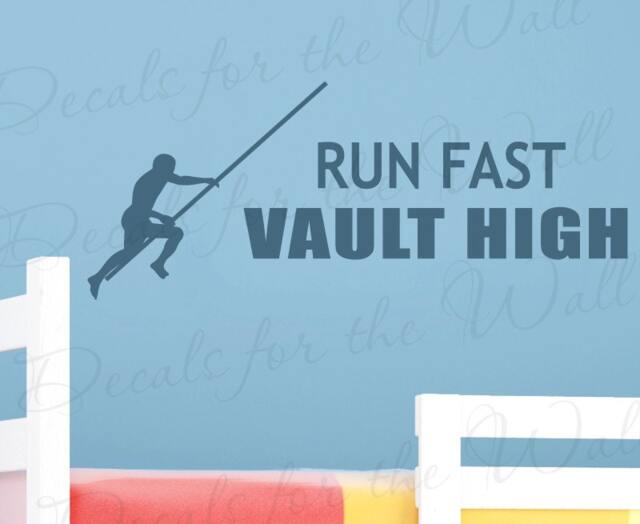 Run Fast Vault High Boy Girl Themed Kid Room Playroom Wall Decal Decor Lettering Vinyl Quote Sticker Graphic Art Letters Decoration S24 - image 1