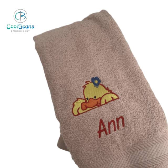 Duck Towel - Personalised Face Cloth/Hand Bath = Embroidered - image 1