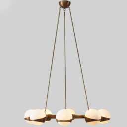 Handmade Brass Eight Globe Sputnik Chandelier, Mid-Century Modern Home Decor - thumbnail 2