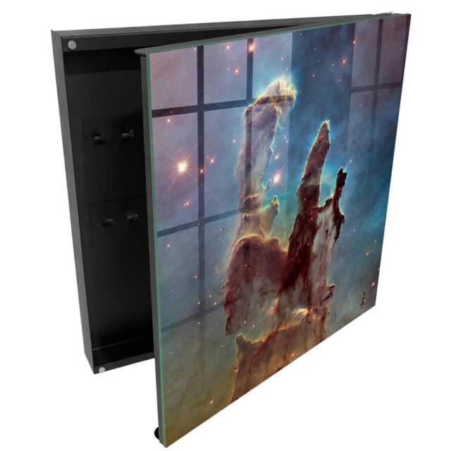 Cosmic Vision Wall Mounted Key Cabinet, Blue Box For Wall, Surrealistic Cosmos, Space Lovers - image 1