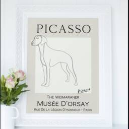 Picasso Style Weimaraner Print, Lovers, Dog Prints, Exhibition Wall Art, Framed Prints - thumbnail 2