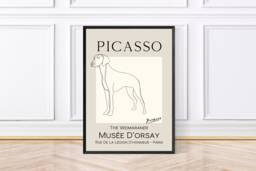Picasso Style Weimaraner Print, Lovers, Dog Prints, Exhibition Wall Art, Framed Prints - thumbnail 1