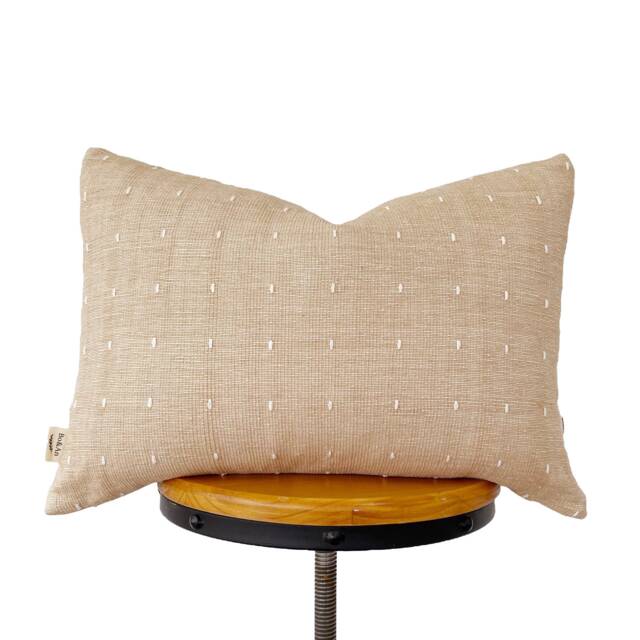 Lumbar Pillow Cover Tan Color Dots Design - image 1