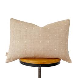 Lumbar Pillow Cover Tan Color Dots Design - thumbnail 1