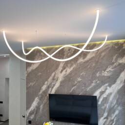 Chandelier Lighting Dining Room Modern Neon Light, Pendant Light Living Room, Ceiling Hanging Lamp, Led Chandelier, Linear - thumbnail 3