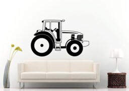 Tractor Trailer Big Tires Farmer Vehicle Work Boys Room Kids Children Toddler Wall Decal Vinyl Sticker Mural Decor L1099 - thumbnail 1