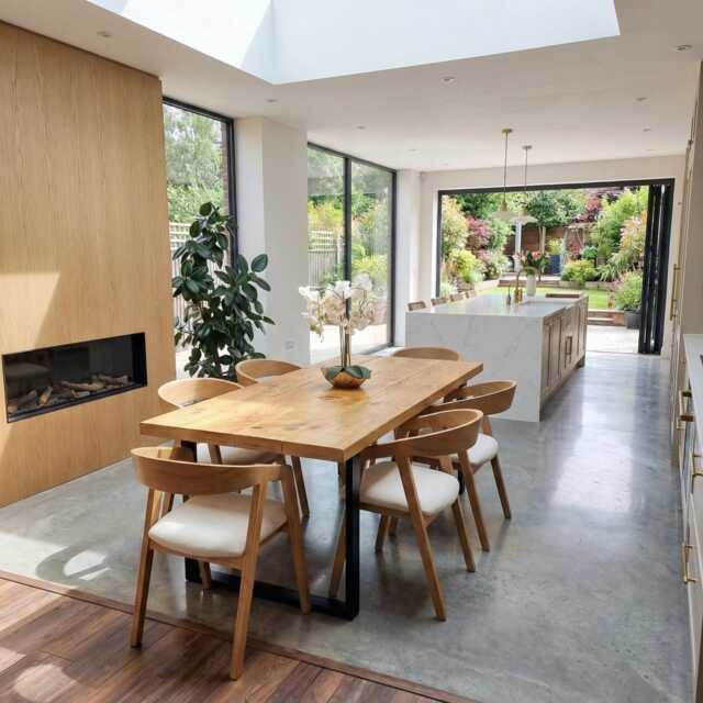Barton Sq Rustic Wood Dining Table - Industrial Steel Legs Handmade Natural Cozy & Modern Cotswold - image 1