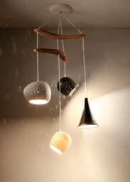 Claylight Boomerang Miro - Modern Hanging Lamp Four Light Pendant Sculptural Ceramic Lighting - thumbnail 1
